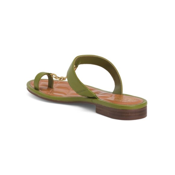 VINCE CAMUTO Green Leather Lexie Flat Sandals - Picture 2 of 2
